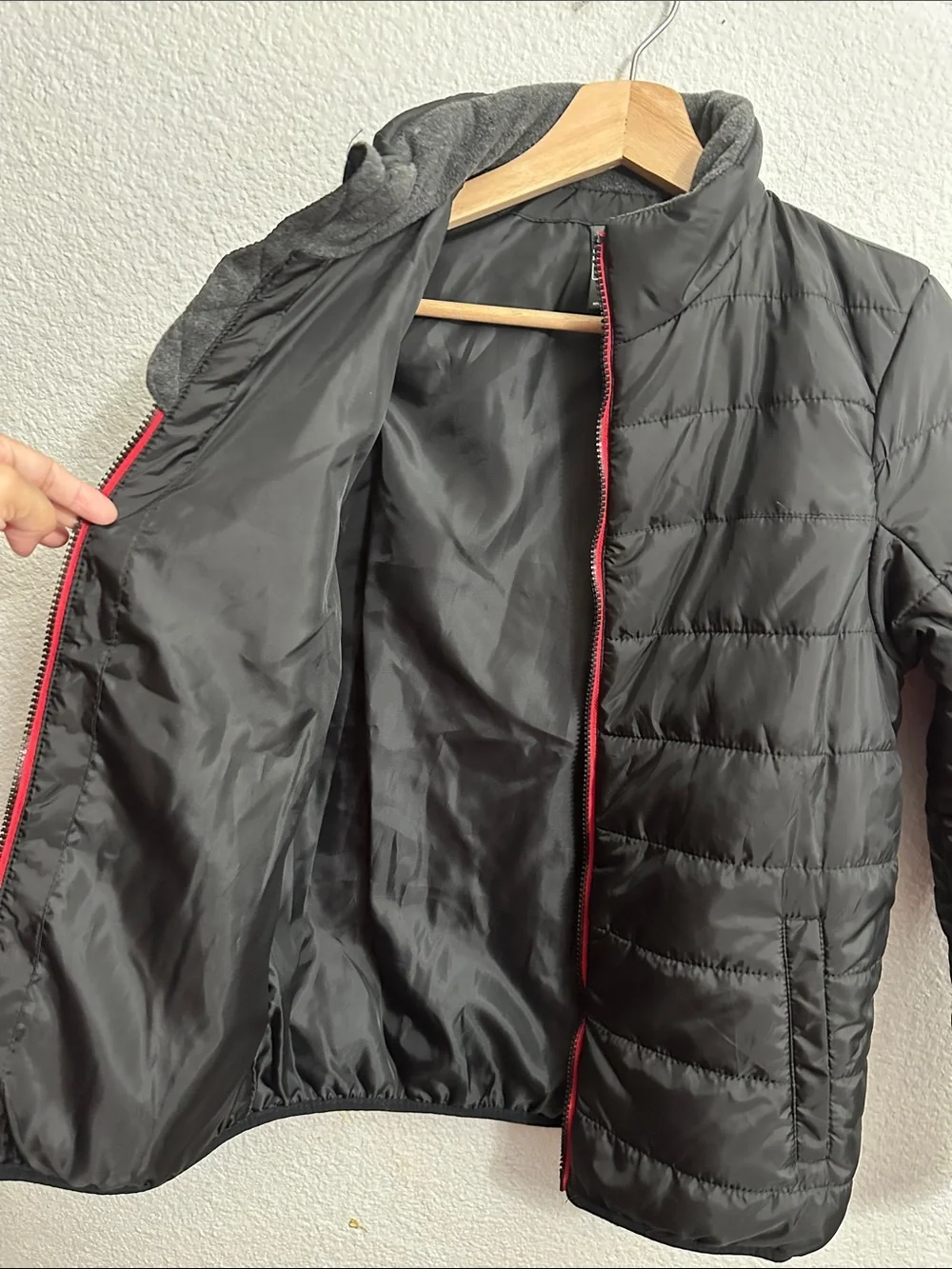 Boys Black Light Puffer Jacket Full Zip Youth Kids Size 14/16 Zero XPosur
